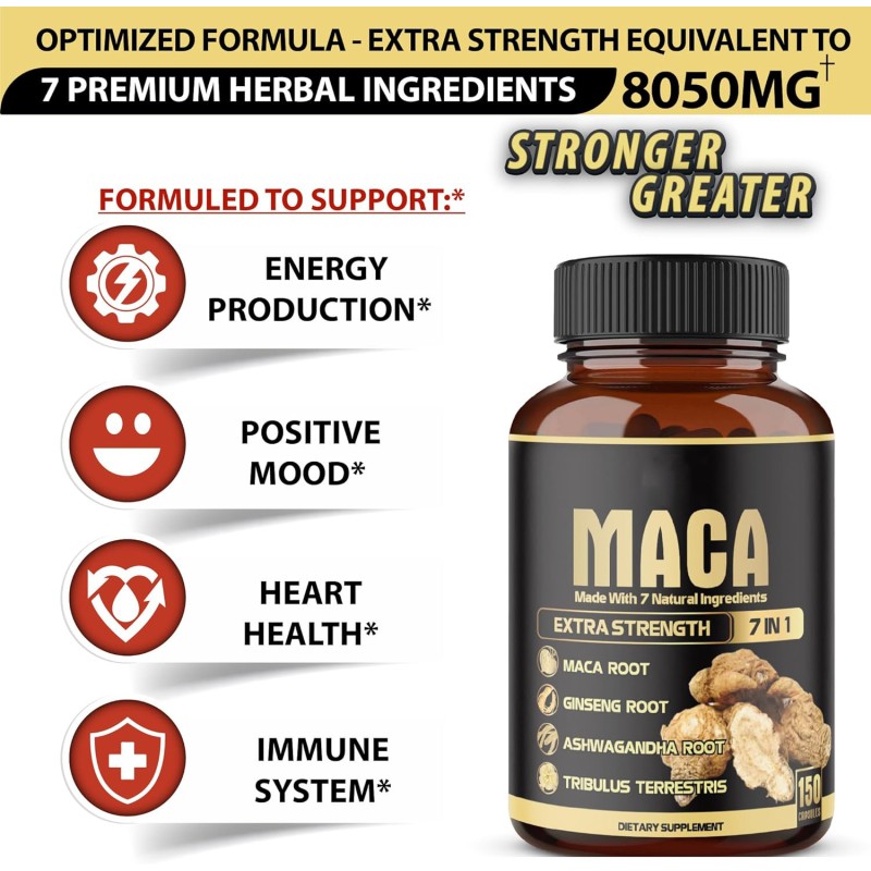 Maca Root Capsules Factory - Private Label Herbal Supplement 60 Counts