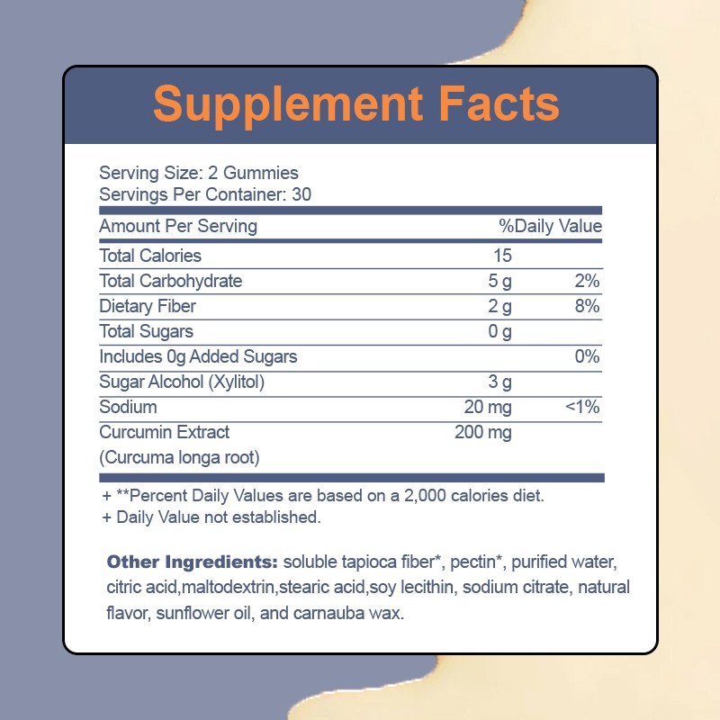 Curcumin Gummies Supplier - OEM 200mg Extract Joint Support