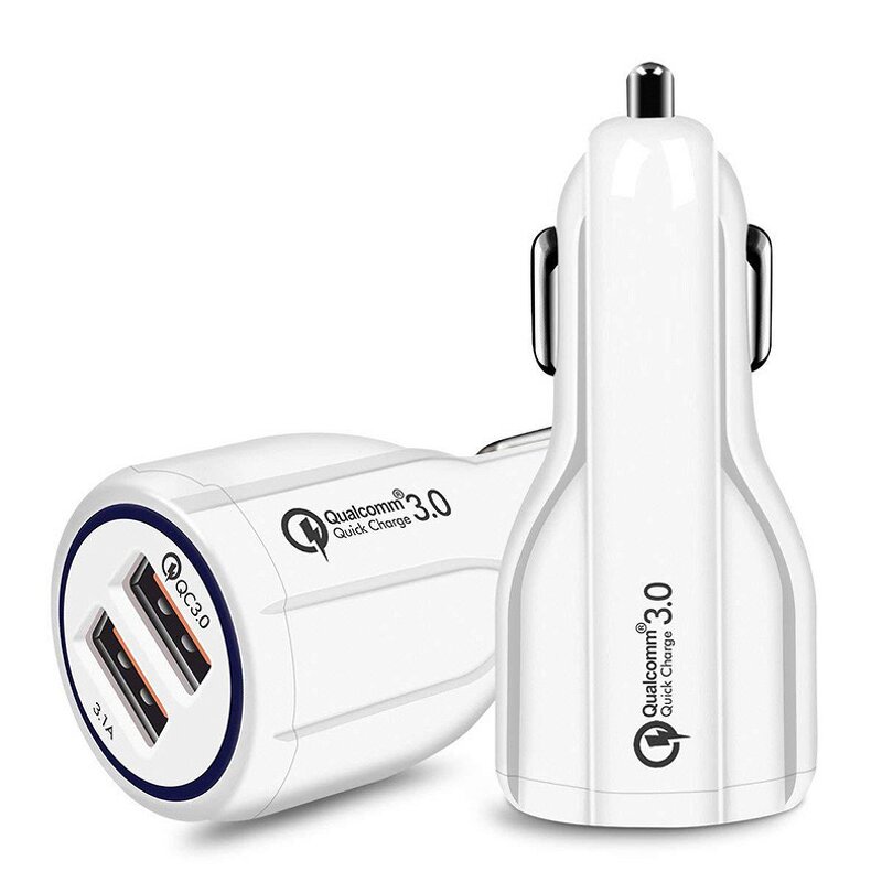 Car Charger - Dual Charging Ports Usb3.0 Quick Charge for Smart Phones