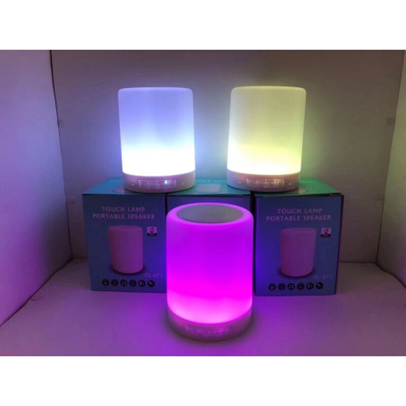 Lamp Speaker - Audio Cable Colorful Lighting Touch Control Super Bass AUX Wireless