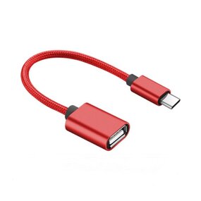OTG Cable - Braid Type A to Type C Nylon USB Flash Disk Card Reader
