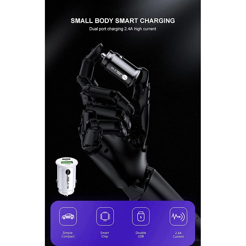 Car Charger Manufacturer - Promotional USB PD 3.1A Fireproof Custom Fast QC3.0