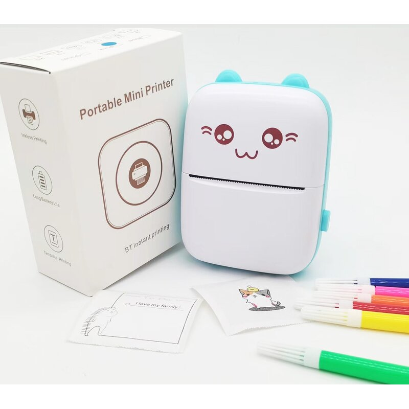 Portable Thermal Printer - Wireless BT Mini for Labels Photos Learning Materials Gifts