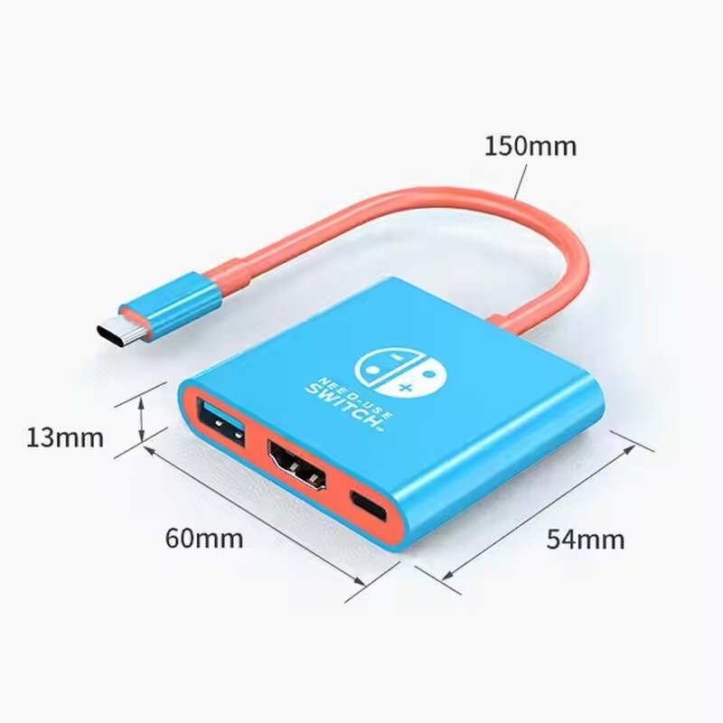 Docking Station Hub - USB C to HDTV 4K USB3.0 3 in 1 PD 100W for Switch Steam Deck