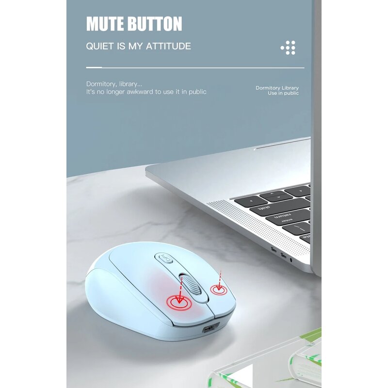 Wireless USB Mouse - Colorful Mute with LED Backlit Luminous for Gaming Office