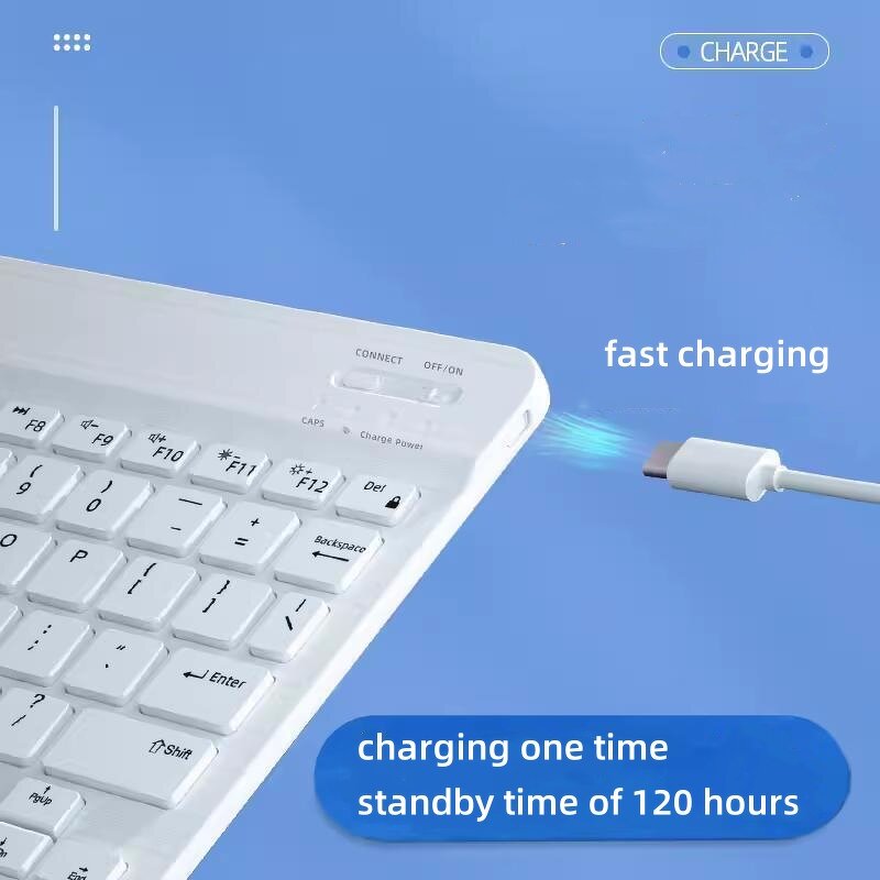 Wireless Keyboard Mouse Combo - 10-Inch Backlit LED Rechargeable 78 Keys 10m Range