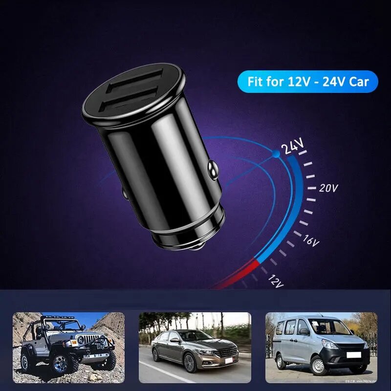 Car Charger - USB Fast Charging 15W 3.1A Type C Car Phone Adapter for Mobile