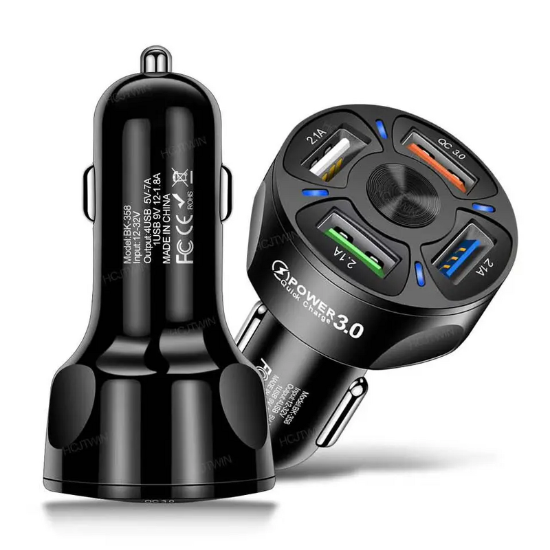Car Charger - Dual USB 4 Port 3.1a Smart for Iphone Mobile Phones
