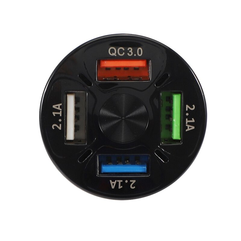 USB Car Charger - 4-in-1 3A Fast Charging 4 Ports 5V/1A Output OT Protection
