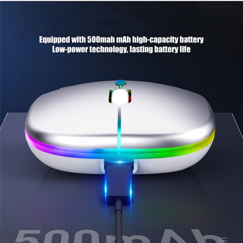 Wireless Gaming Mouse - Custom 2.4GHz RGB LED Backlit Silent 3D Mini for Laptop iPad