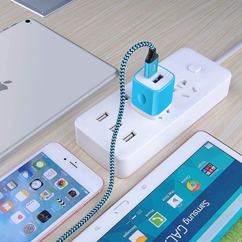 Wall Travel Charger - Customized Colorful Dual USB Ports Mini Cube 5V/2A OTP