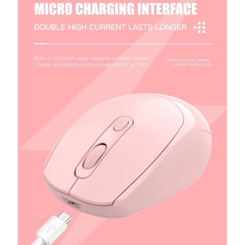 Wireless Optical Mouse - Rechargeable 2.4G BT 3D Style USB LED Backlit for Laptop