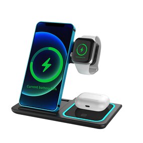 Wireless Charger - 3-in-1 Universal Fast Tabletop for Phone Smart Watch 7W QC3.0