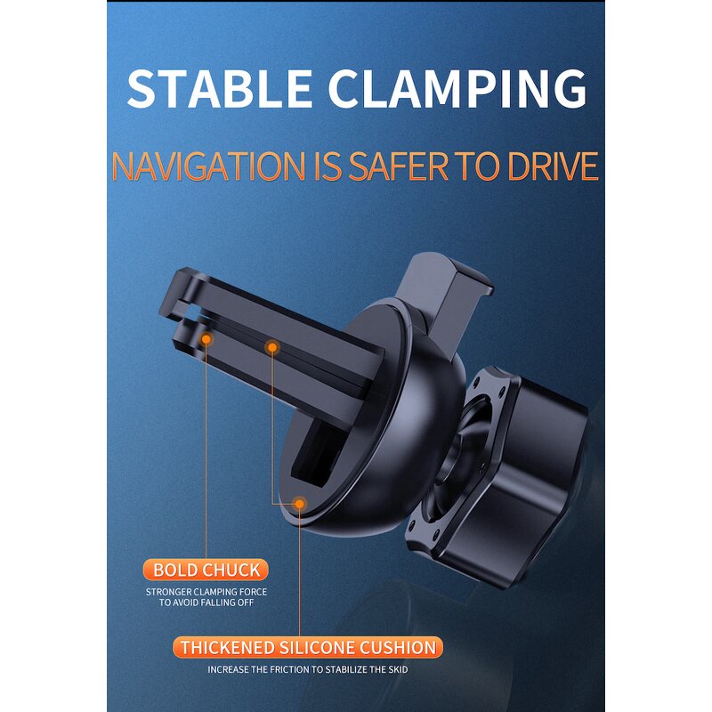 Car Wireless Charger - Q3 Magnetic Air Vent Mount QC3.0 OTP 9V/2A Mobile Holder