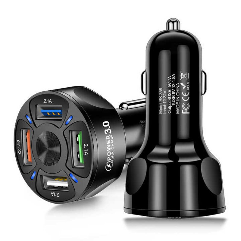 Car Charger - 4 in 1 7A QC3.0 Fast 4 USB Port for Mobile Phones