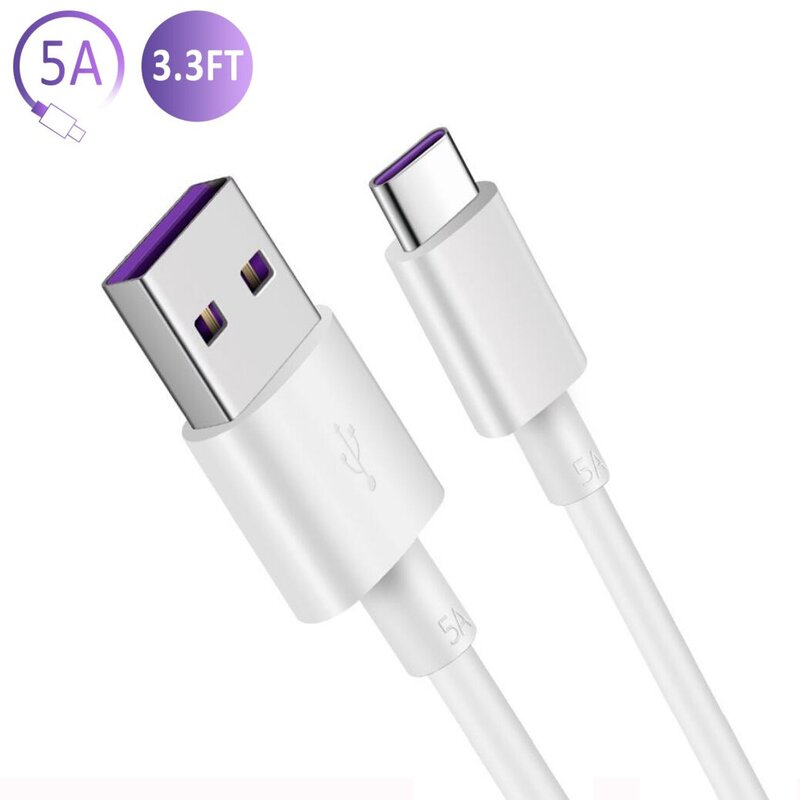 USB-C Charger Cable - 5A Type C Super Fast QC 3.0 for Huawei Xiaomi Vivo