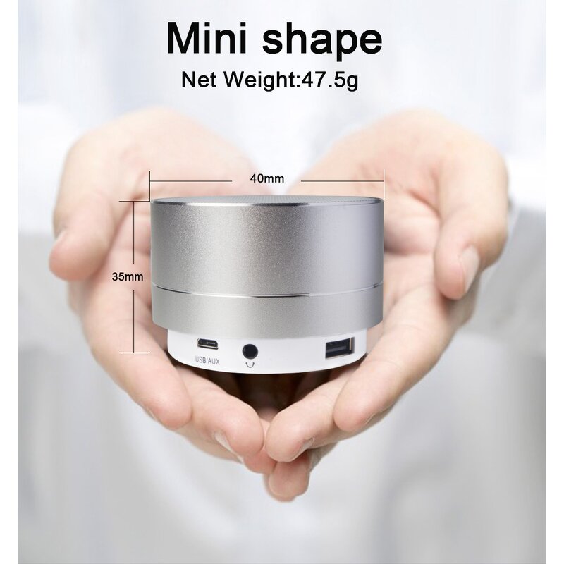 Portable Speaker - Metal Super Bass Flash Lighting Mini Sport Wireless for iPhone