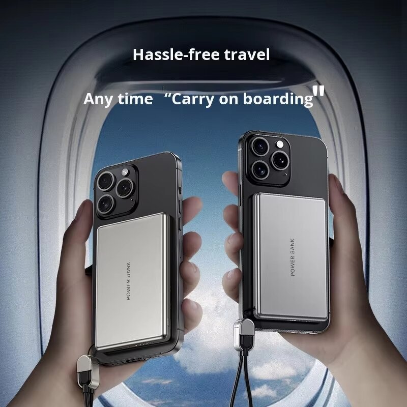 Power Bank - Fireproof OVP Compact Ultra-Thin 10000 Mah PD20W Wireless Magnetic