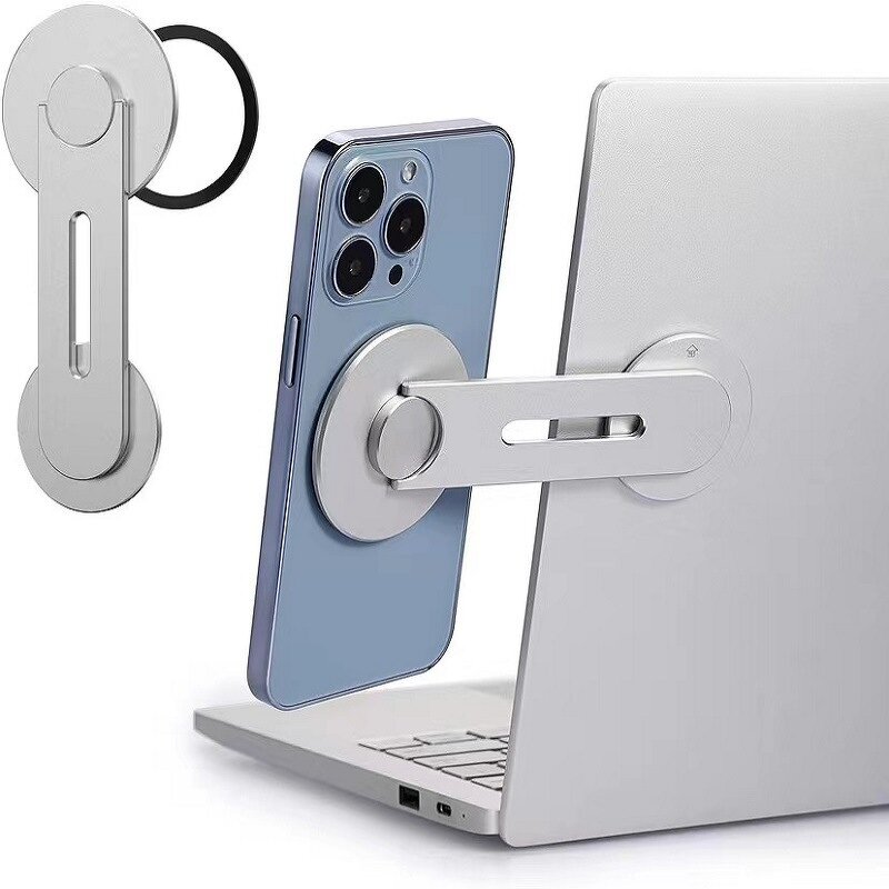 Laptop Computer Stand - Side Mount Clip on Monitor Magnetic Cell Phone Car Holder
