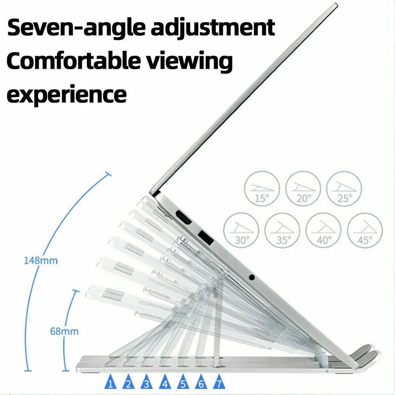 Laptop Stand - Foldable Aluminium Alloy Adjustable Portable for Macbook iPad