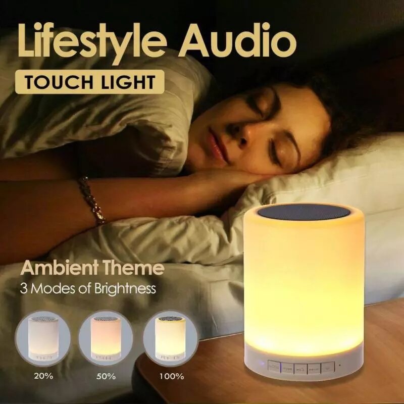 Smart Touch Night Lights Speaker - Rechargeable Aux Port for Iphone