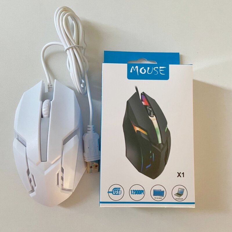 Wired Gaming Mouse - Ergonomic RGB 3D Mini USB LED Backlit for PC Gamers