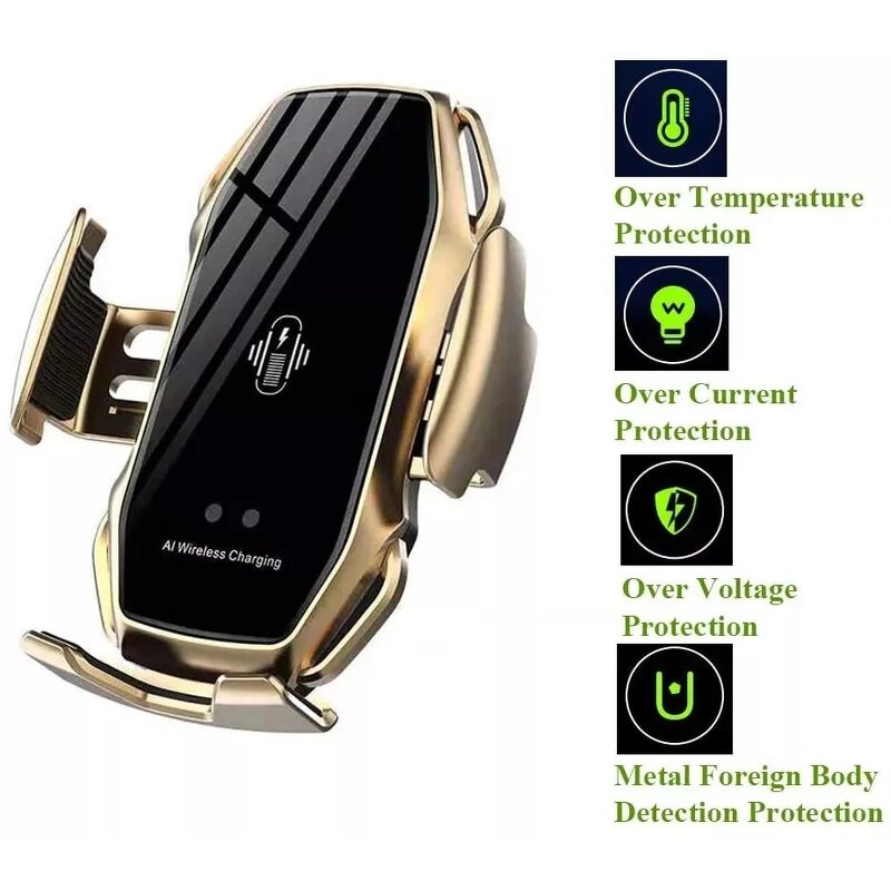Car Wireless Charging Phone Holder - A5 Infrared Automatic 10W Output 9V/2A
