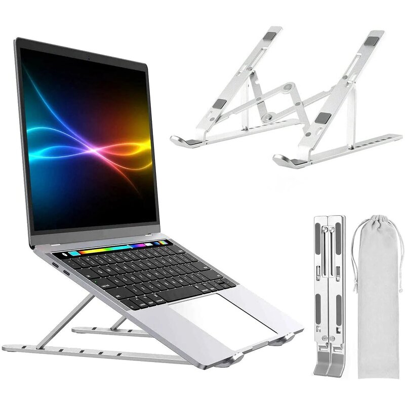 Laptop Stand - Foldable Aluminium Alloy Adjustable Portable for Macbook iPad