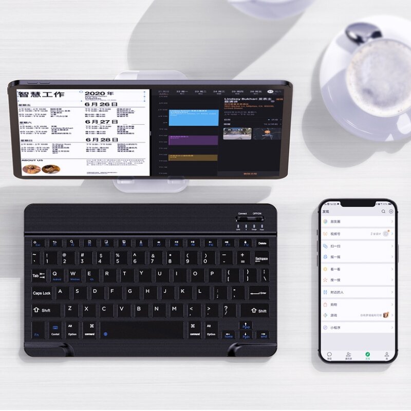 Wireless Keyboard Mouse Combo - 10-Inch Backlit LED Rechargeable 78 Keys 10m Range