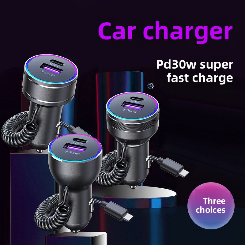 Car Charger - Super Fast 30W Universal QC3.0 Type-C OTP Metal for Cars