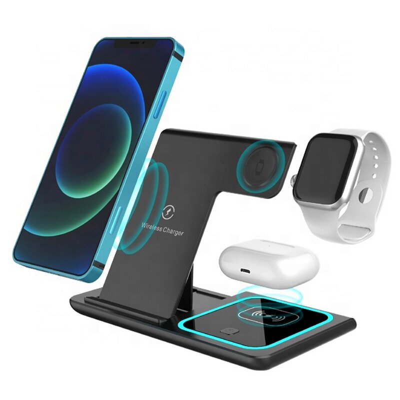 Wireless Charger - 3-in-1 Universal Fast Tabletop for Phone Smart Watch 7W QC3.0