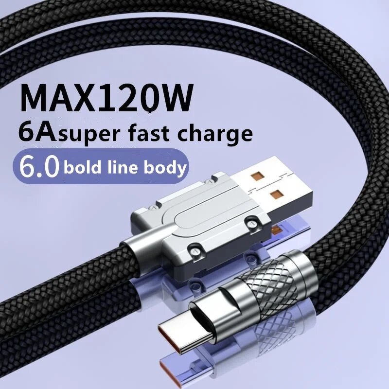 USB Cable Manufacturer - 120W 6A Fast Charging Nylon Braided Type C for Computer