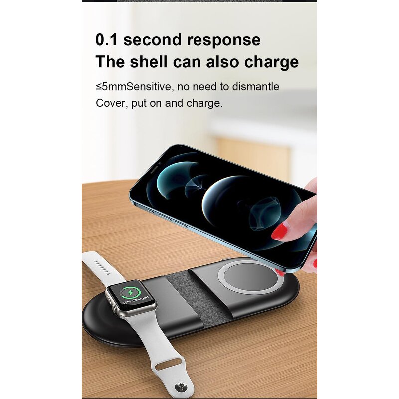 Wireless Charger - Universal 3-in-1 Foldable Fast PD OVP for iPhone AirPods