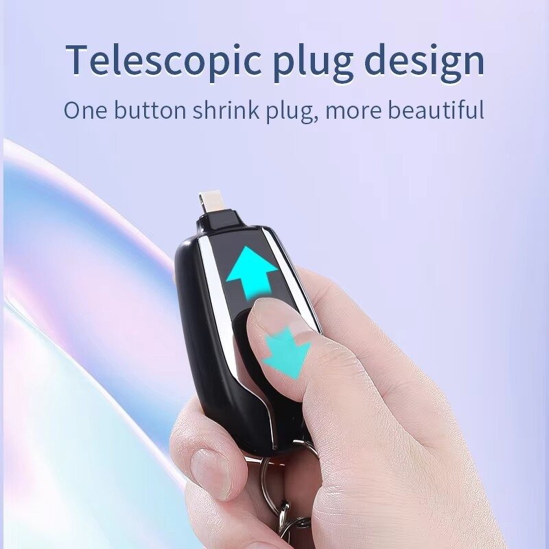 Portable Charger - 1500mAh Type C Mini Keychain Emergency Pocket Fast Charging