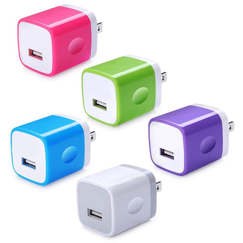 Wall Charger - Portable 5W Mini Cube USB with US/EU Plug for Phone Camera