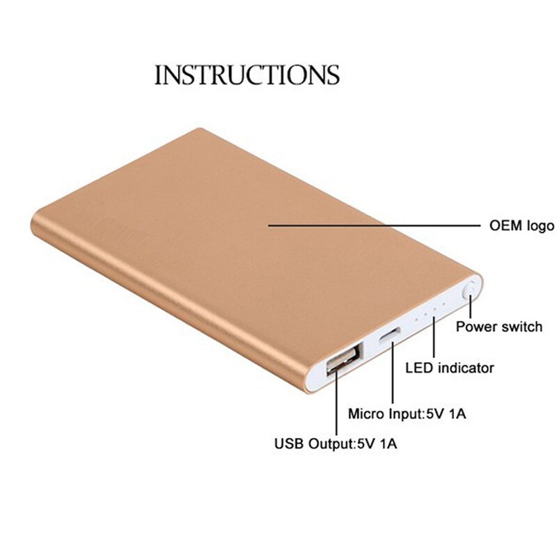Power Bank Manufacturer - Custom Logo 5000mAH Capacity 4000Mah Portable Charger
