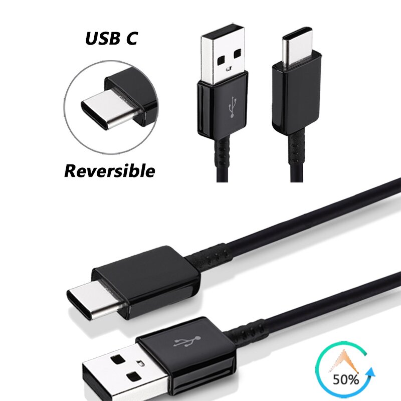 USB-C Cable - Fast Charging Data Cord High Speed for Samsung S10 S8 S9