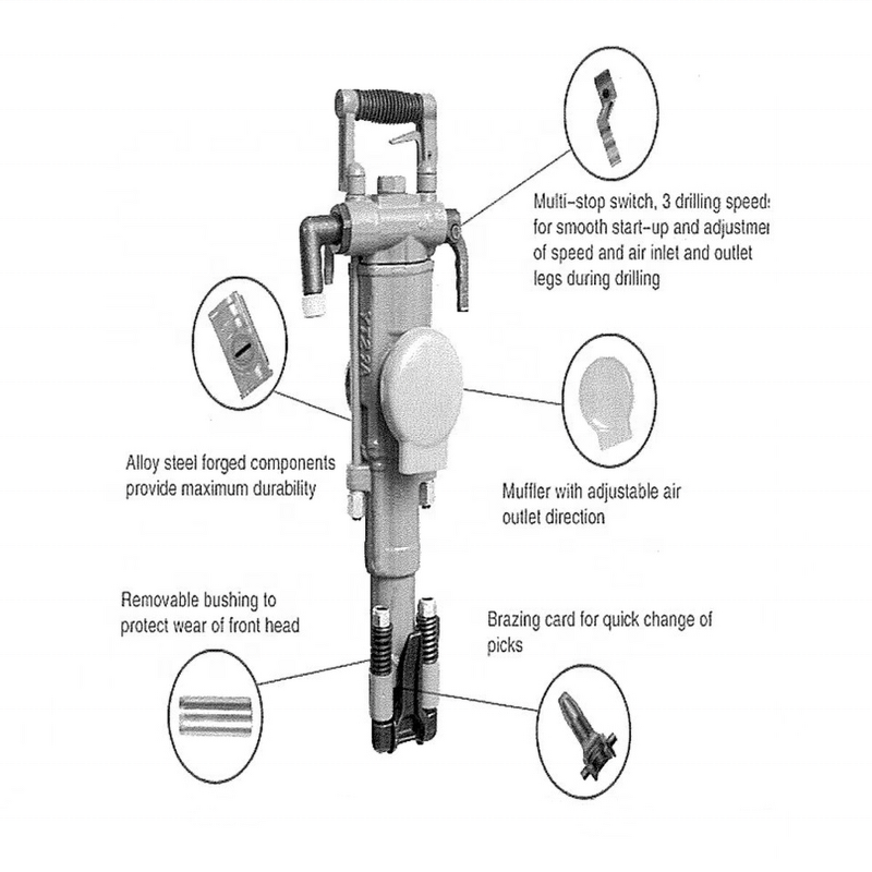 Pneumatic Rock Drill - Fast Delivery YT29A Pusher Leg Jack Leg OEM