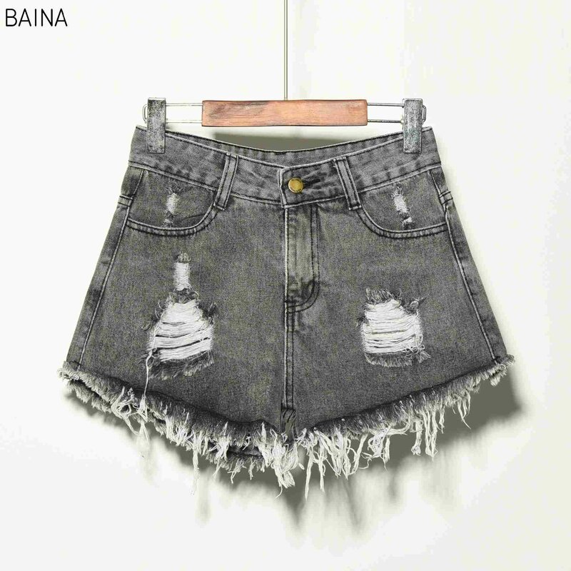Women's Jeans Shorts - Wholesale Stretch Ripped Denim Elastic Summer Plus Large Size