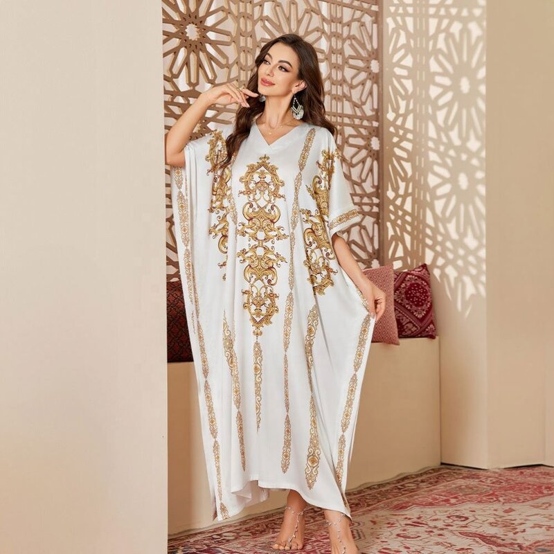 Women's Nightgown - Elegant High-End Long Modest Middle Eastern Style Spring Summer