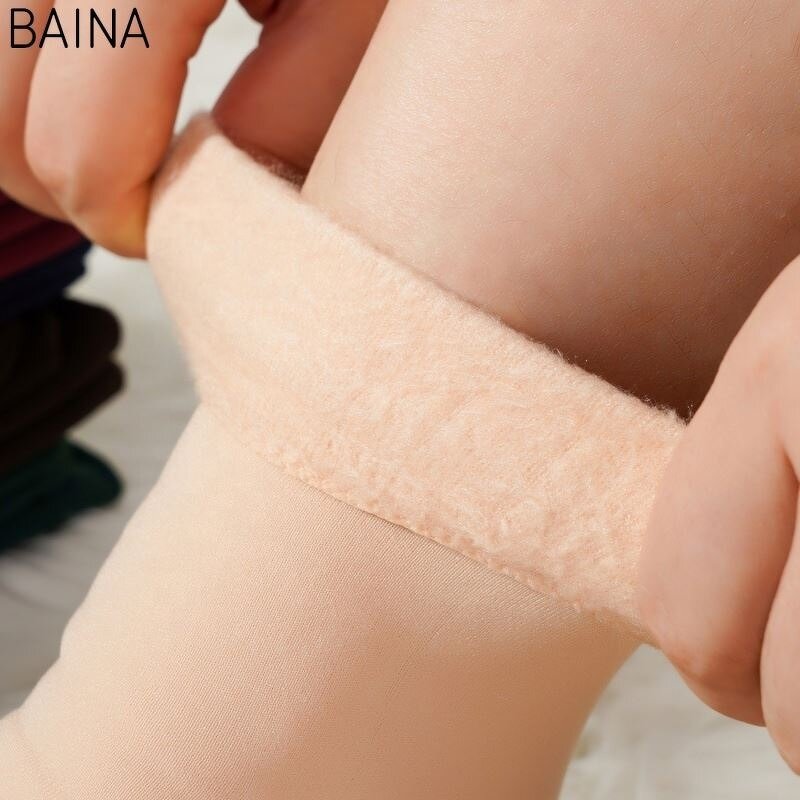 Women's Socks - Warm Snow Thickened Velvet Mid-Calf Versatile Solid Color Floor