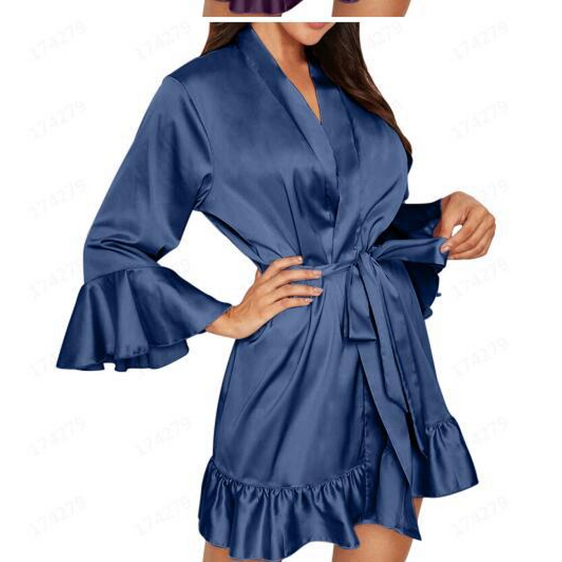 Lingerie Nightgown - Sexy Home Pajamas Silk