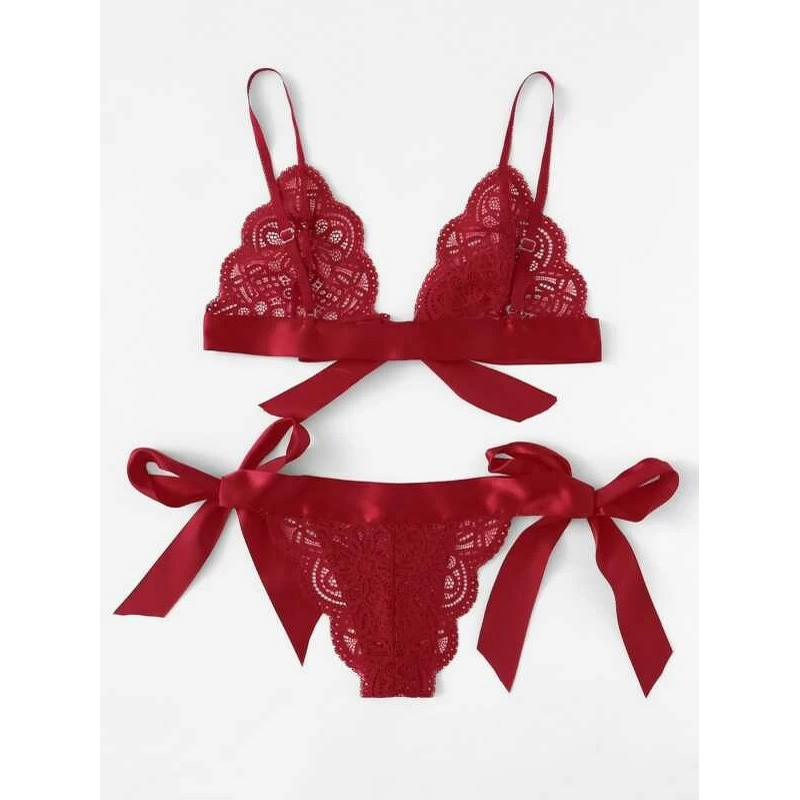 Women's Lingerie Set - European American New Style Sexy Solid Color Hollow Polyester Cotton Factory