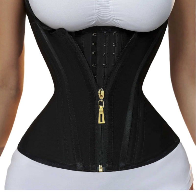 Shaping Vest - Double Layer Steel Bone Latex Top Tummy Control Firm Hot Zipper Waist