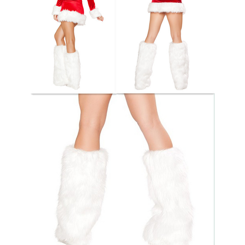 Leg Warmers - Christmas Plush Pair of Costume Accessories for Stage Performance and Outfit