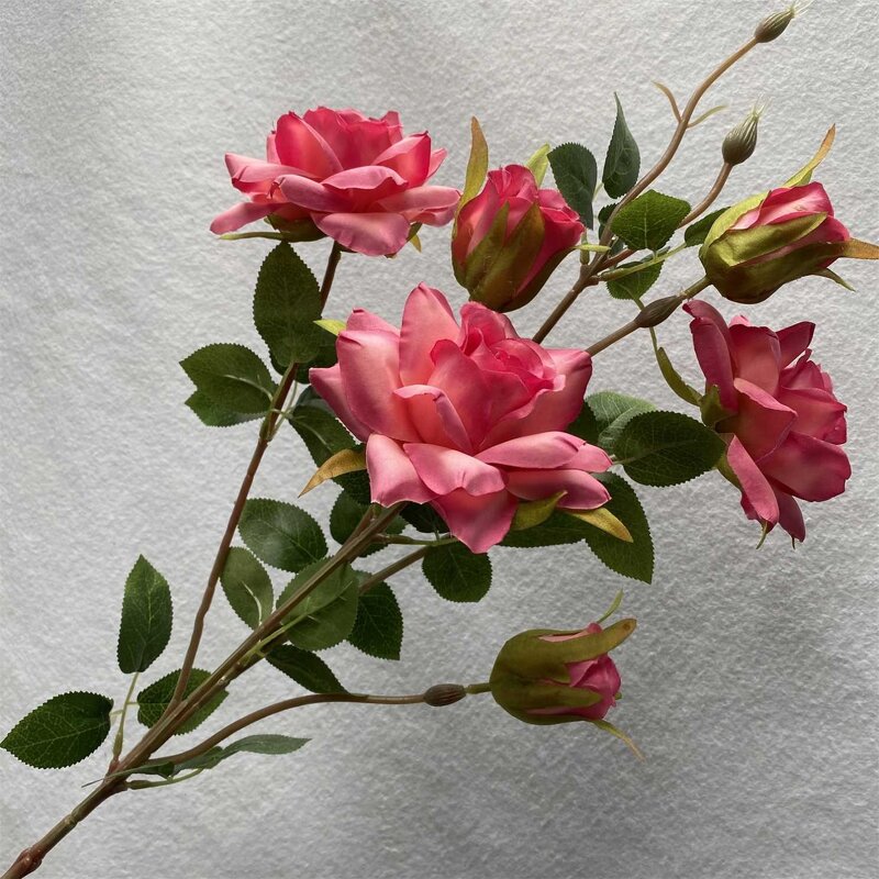 Artificial Flowers - In Stock Factory Direct Long-Branch 6-head TangYue Cadburys Roses