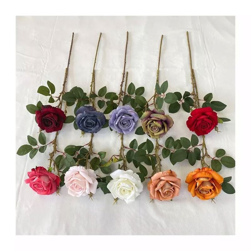Artificial Flowers - Wedding Single Lint Fangfang Rose Flower Decorative