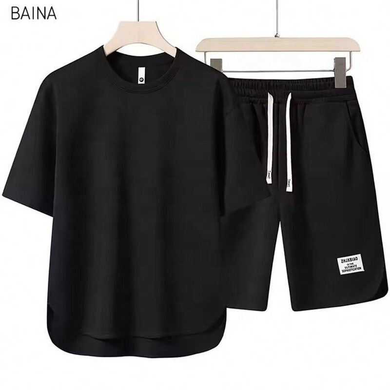 Men's Clothing Set - Wholesale Casual T-Shirt and 2 Pieces Sweat Short Fashion Tracksuit Shorts Sets Sweatshirts