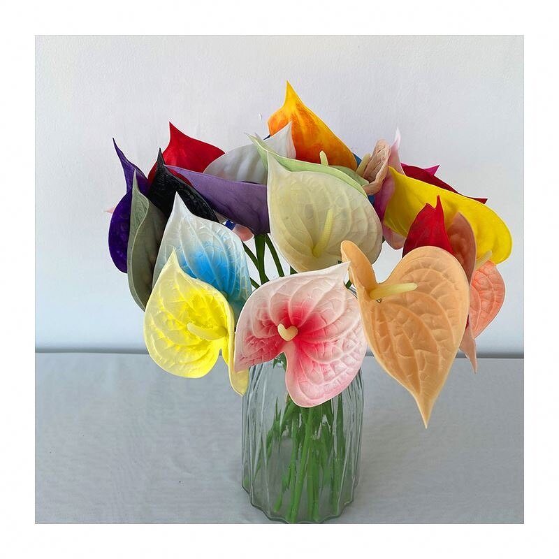 Artificial Flowers - In Stock Single Pu Anthurium Wedding Decoration