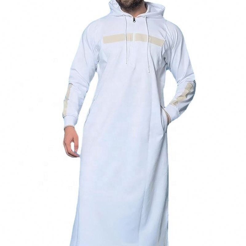 Men's Robe - New Plus Size Middle East Islamic Hooded Thobe Arabic Men Traditional Muslim Abaya